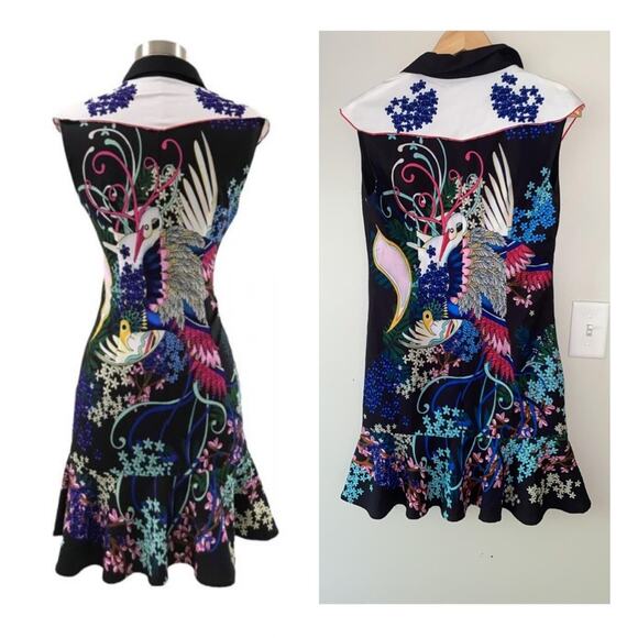 Burryco Floral Folklore Blouse Dress V Neck - Picture 7 of 16